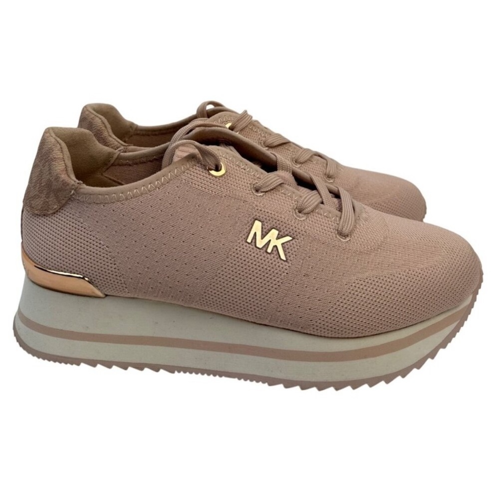 Michael Kors Women's Blush Sneakers with Gold Accents - Picture 2 of 7
